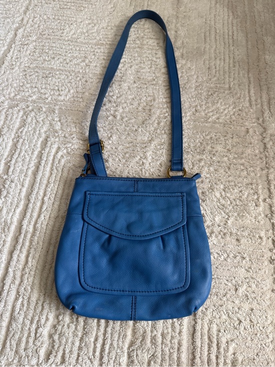 Fossil Handbags - Fossil Blue Leather Crossbody Bag Women's Shoulder Bag